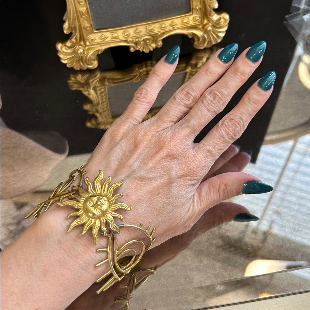 Gorgeous Gold Sunburst Statement Cuff Bracelet